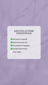 Montessori Matching Puzzle Board Game for Kids 2