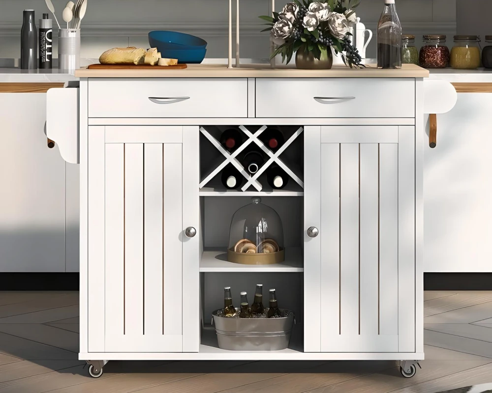 kitchen rolling cart with drawers