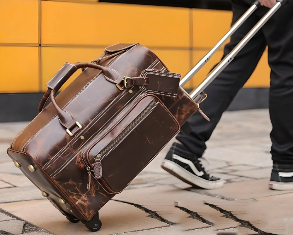 womens leather carry on luggage